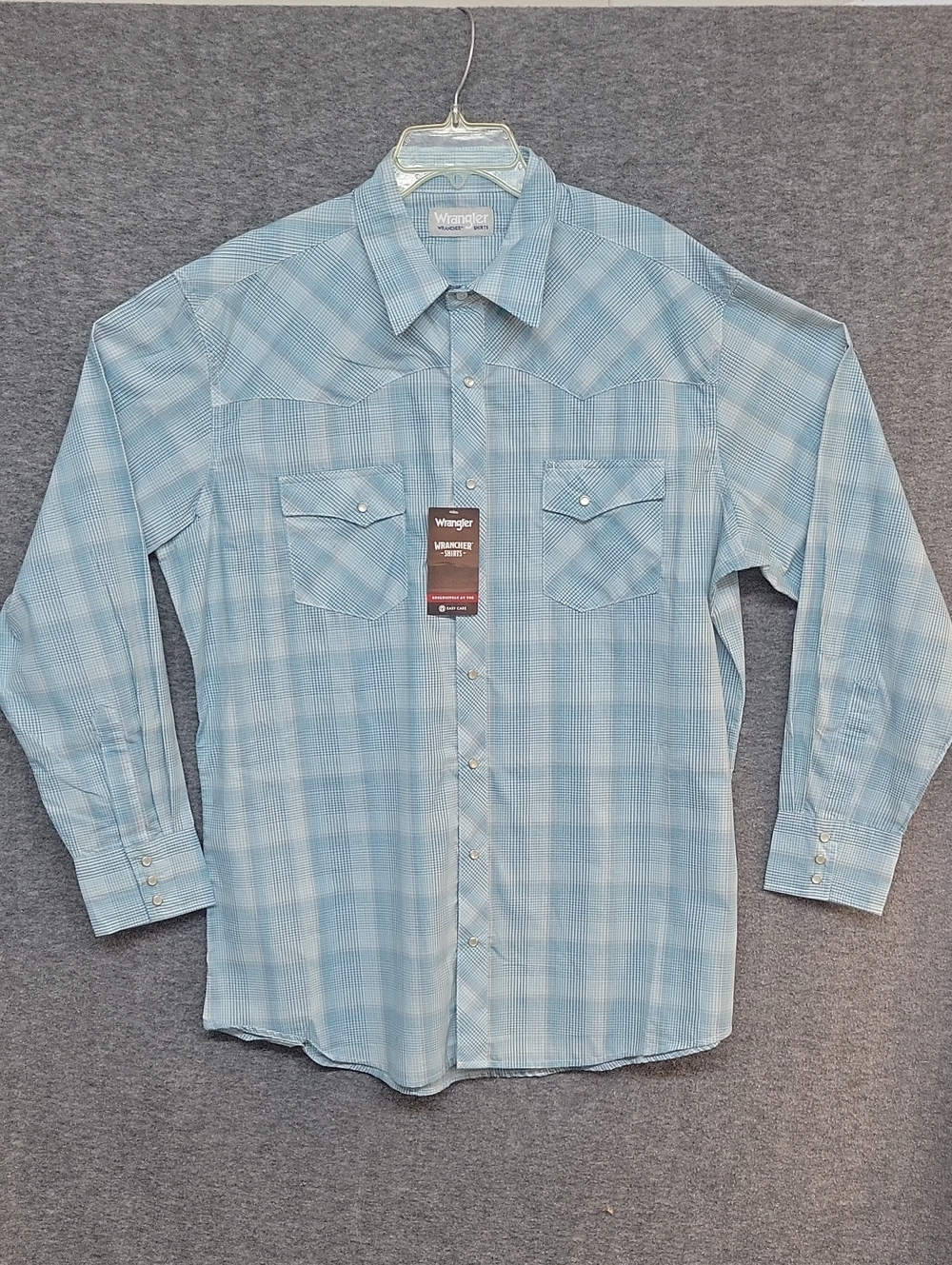 NWT Wrangler Men's Western Plaid Shirt  Size XLT Pearl Snap  Long Sleeve Plaid